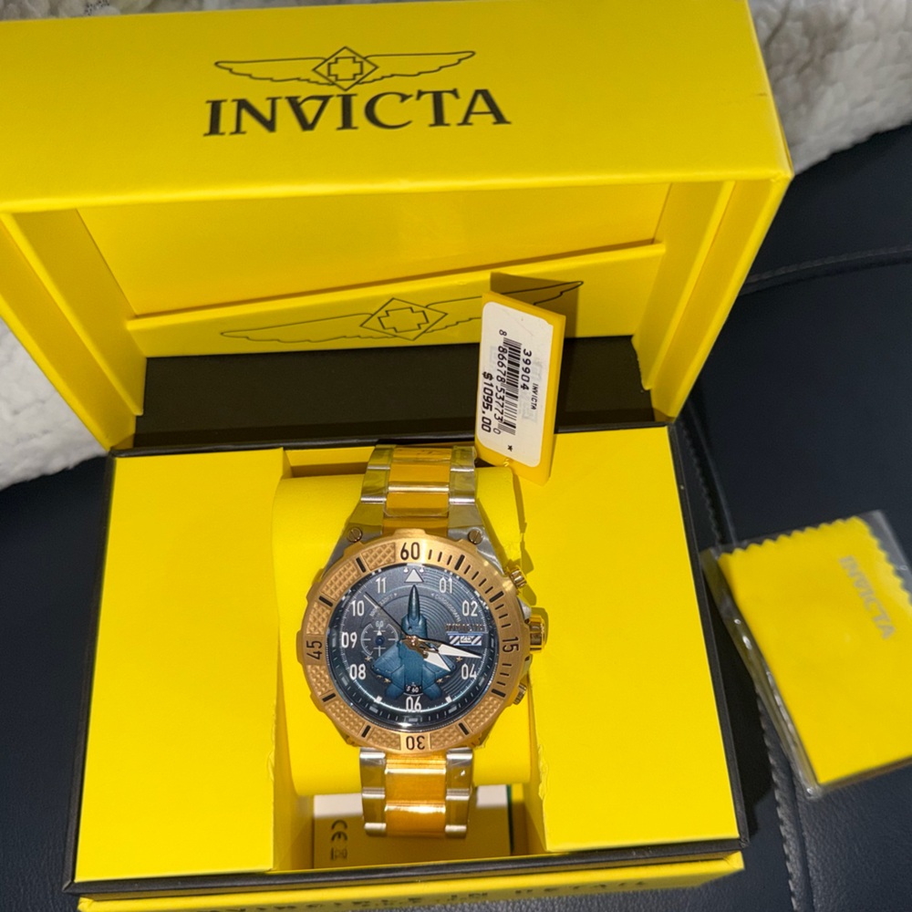 Invicta Gold and Blue Dial Watch